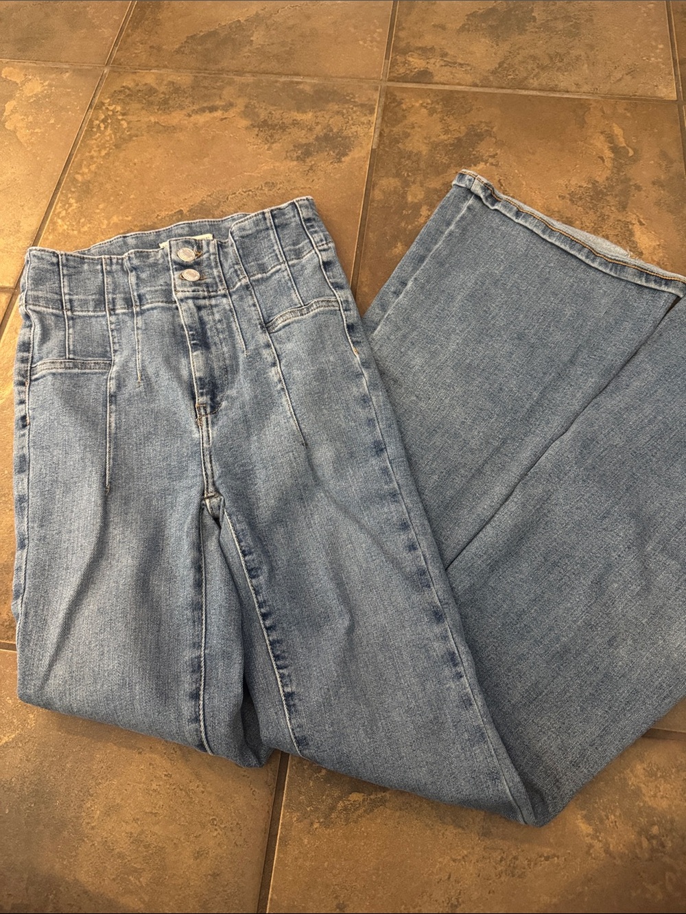 We The Free Jayde Light Blue High-Rise Wide Leg Jeans